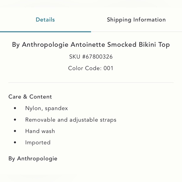 Like new Anthropologie swim top - Picture 6 of 6